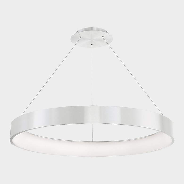 Image 3 dweLED Corso 42.5" Wide Brushed Aluminum Modern LED Ring Pendant more views