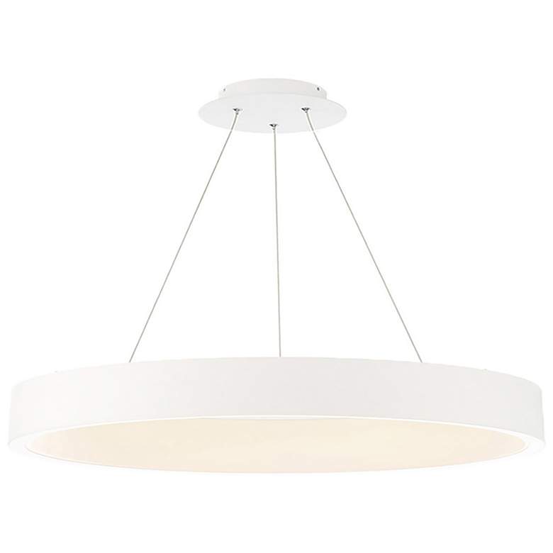 Image 1 dweLED Corso 42.5" Wide White Finish Modern LED Ring Pendant