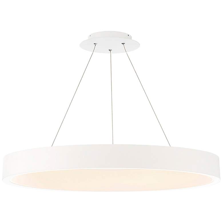 Image 1 dweLED Corso 42.5" Wide White Finish Modern LED Ring Pendant