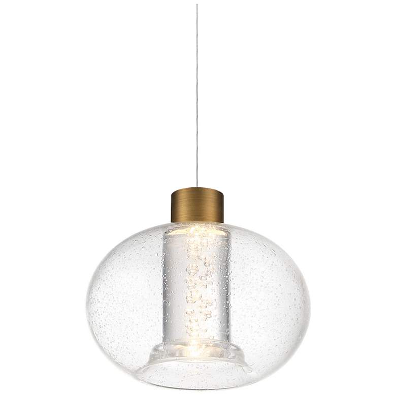 Image 2 dweLED Crater 8 1/4" Wide Aged Brass LED Mini Pendant