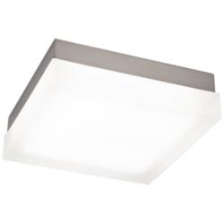 dweLED Dice 9&quot; Wide Brushed Nickel Square LED Ceiling Light