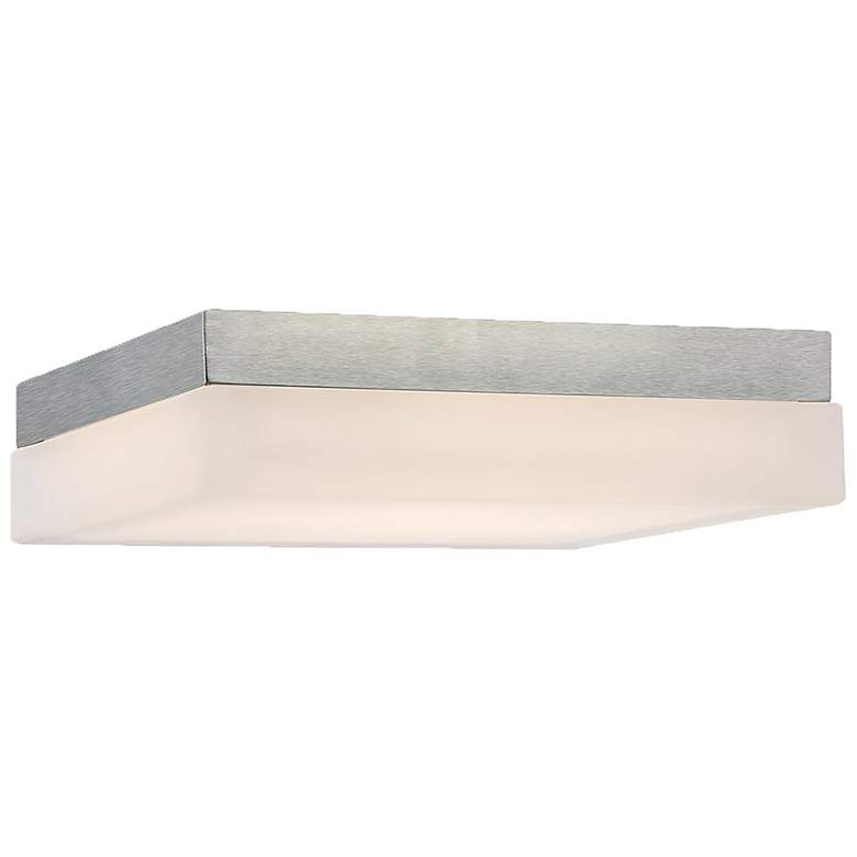 Image 1 dweLED Dice 9 inch Wide Brushed Nickel Square LED Ceiling Light