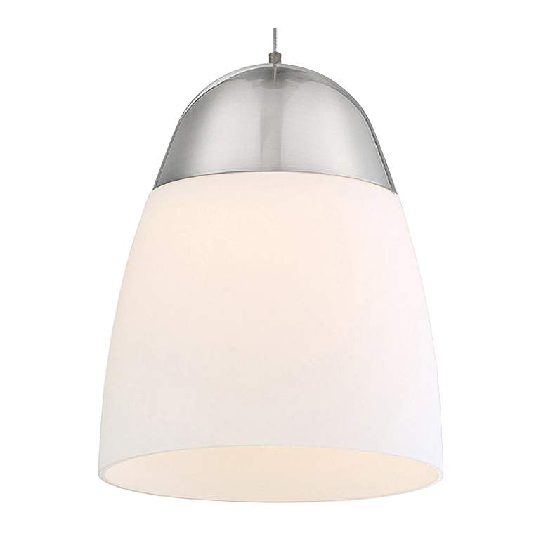 Image 3 dweLED Dimple 7 inchW Brushed Nickel and White LED Mini Pendant more views