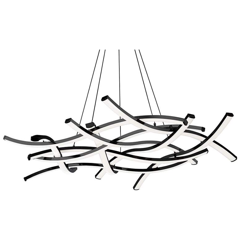 Image 1 dweLED Divergence 43 3/4" 9-Light Linear Rods Modern LED Chandelier