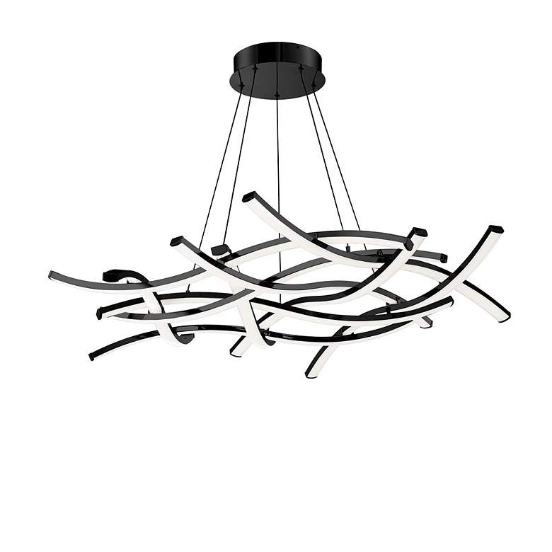 Image 2 dweLED Divergence 43 3/4" 9-Light Linear Rods Modern LED Chandelier more views