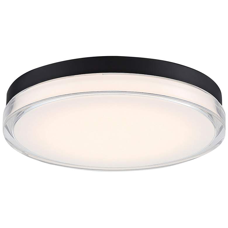 Image 1 DweLED Dot 15" Wide Black LED Outdoor Ceiling Light