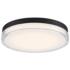 DweLED Dot 15" Wide Black LED Outdoor Ceiling Light