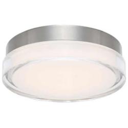 dweLED Dot 9" Wide Stainless Steel LED Ceiling Light