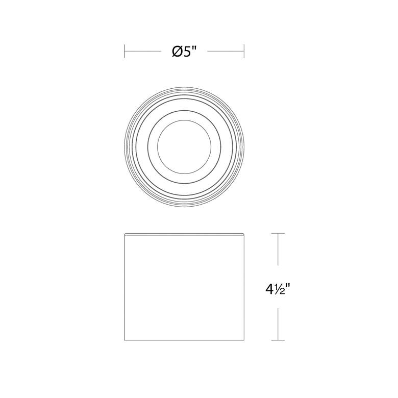 Image 6 dweLED Downtown 5" Wide Black LED Outdoor Ceiling Light more views