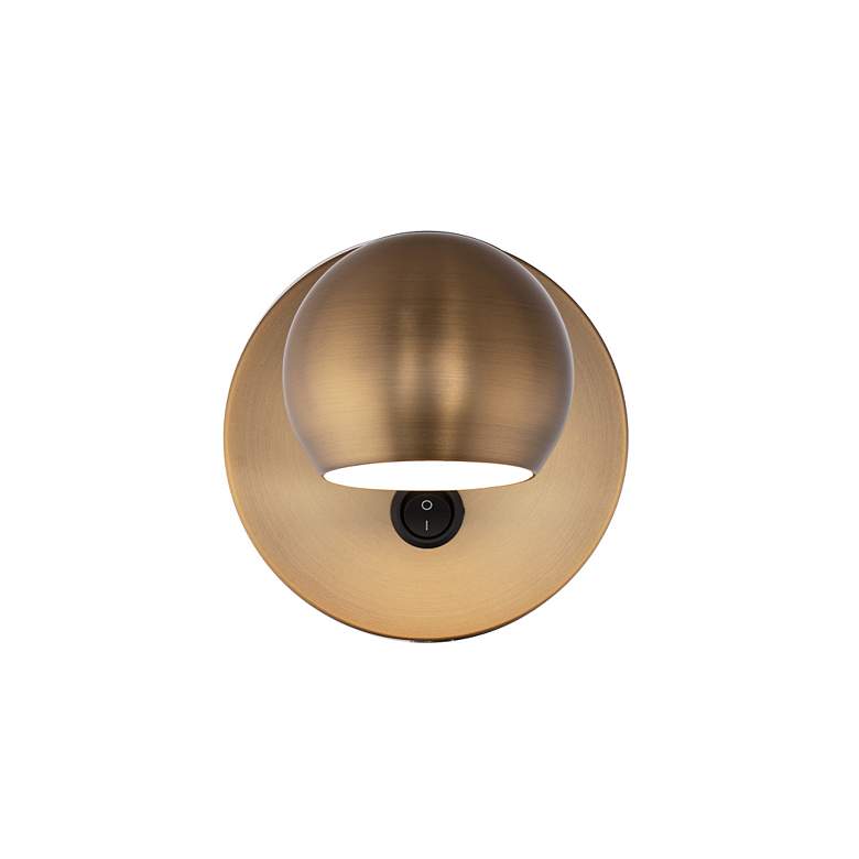 Image 3 DweLED Duplex Aged Brass LED Wall Lamp with USB Port more views
