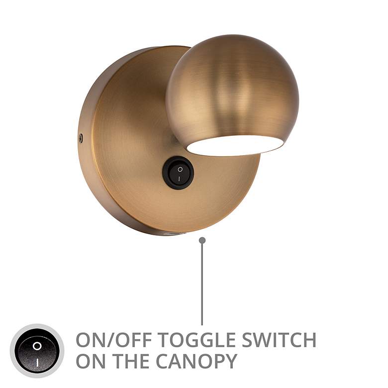 Image 5 DweLED Duplex Aged Brass LED Wall Lamp with USB Port more views