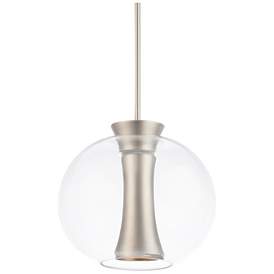 Image2 of dweLED Echo 9 1/2" Wide Brushed Nickel LED Mini Pendant