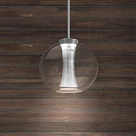 Image1 of dweLED Echo 9 1/2" Wide Brushed Nickel LED Mini Pendant