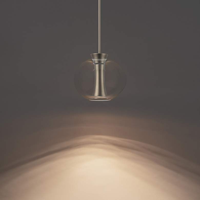 Image 4 dweLED Echo 9 1/2" Wide Brushed Nickel LED Mini Pendant more views
