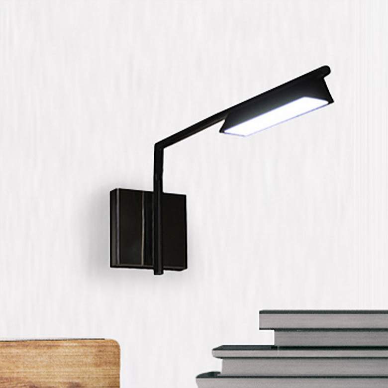 Image 2 DweLED Eero Black LED Swing Arm Wall Lamp