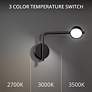 3_dweLED Elbo Black LED Swing Arm Wall Lamp with USB Port more views