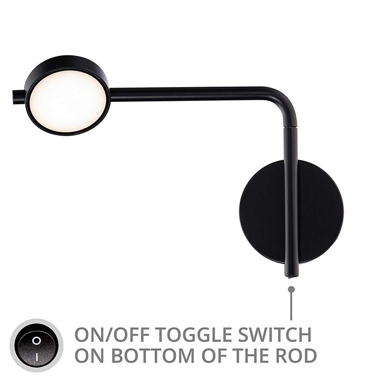Image 6 dweLED Elbo Black LED Swing Arm Wall Lamp with USB Port more views