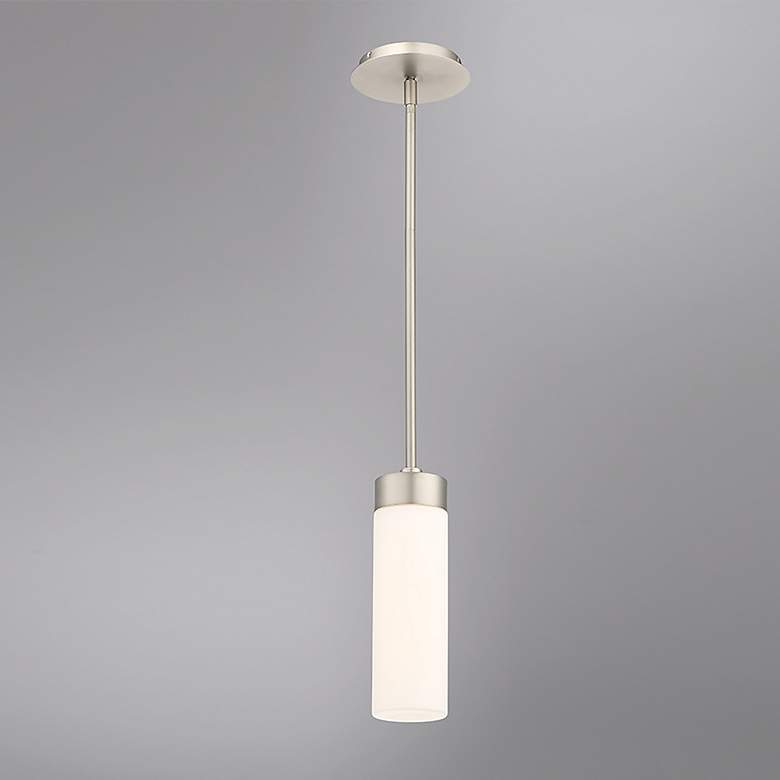 Image 2 dweLED Elementum 3 1/2" Wide Satin Nickel LED Mini Pendant more views