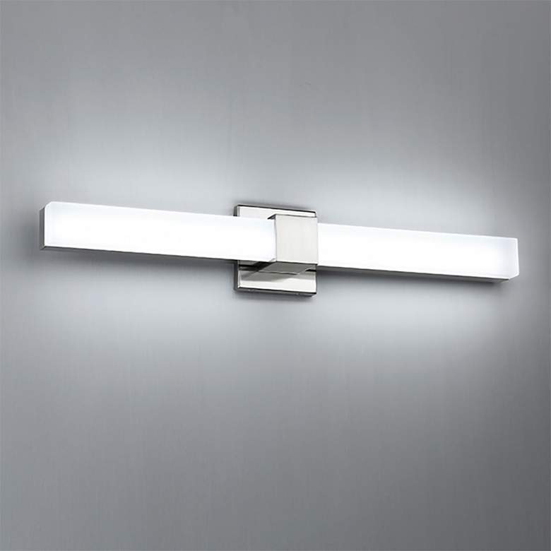 Image 3 dweLED Esprit 26" Wide Brushed Nickel 2-Light LED Bath Light more views