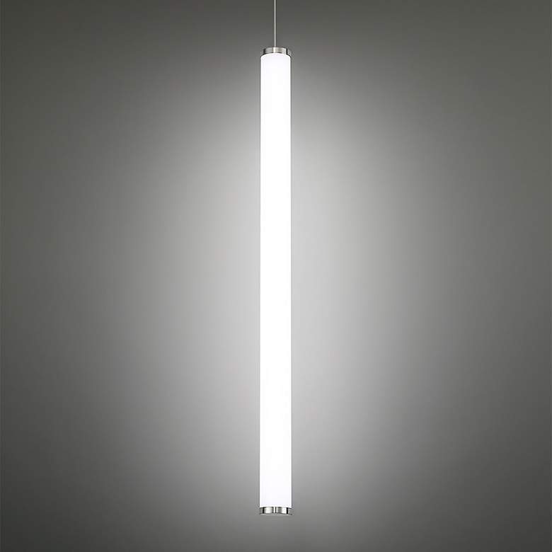 Image 3 dweLED Flare 2 1/2" Wide Brushed Nickel 37 Watt LED Mini Pendant more views