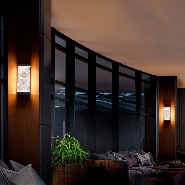 Image 6 DweLED Fusion 14" High Black Outdoor LED Wall Light more views
