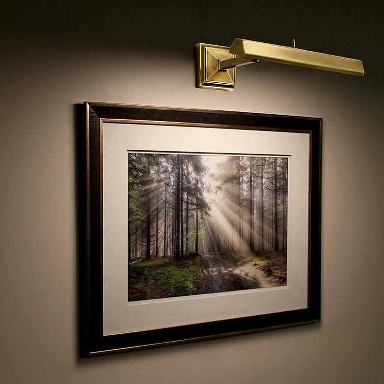 Image 2 dweLED Hemmingway 14" Wide Burnished Brass LED Picture Light more views