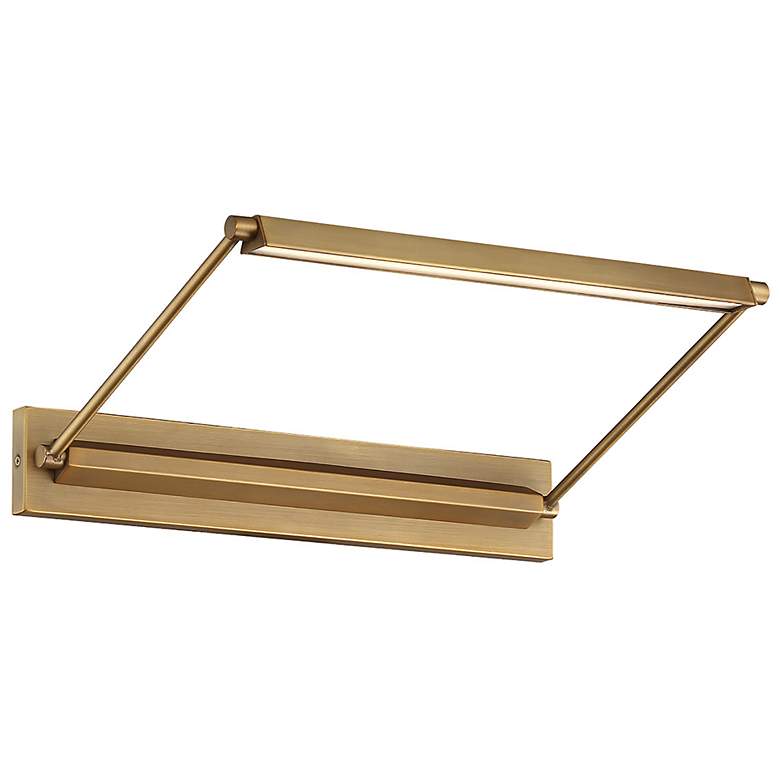 Image 1 dweLED Hudson 17" Wide Aged Brass LED Picture Light