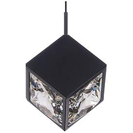 Image2 of dweLED Ice Cube 6 3/4" Wide Black LED Mini Pendant