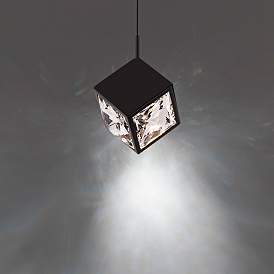 Image1 of dweLED Ice Cube 6 3/4" Wide Black LED Mini Pendant