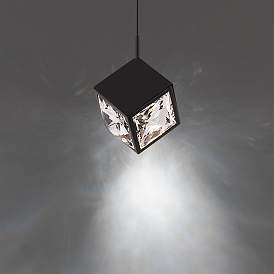 Image4 of dweLED Ice Cube 6 3/4" Wide Black LED Mini Pendant more views