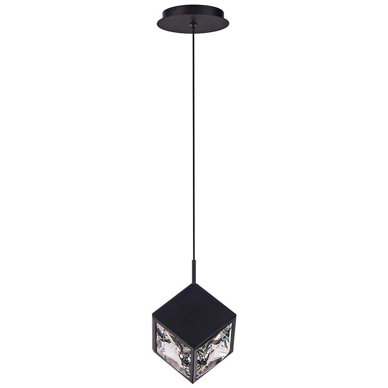 Image 4 dweLED Ice Cube 6 3/4" Wide Black LED Mini Pendant more views