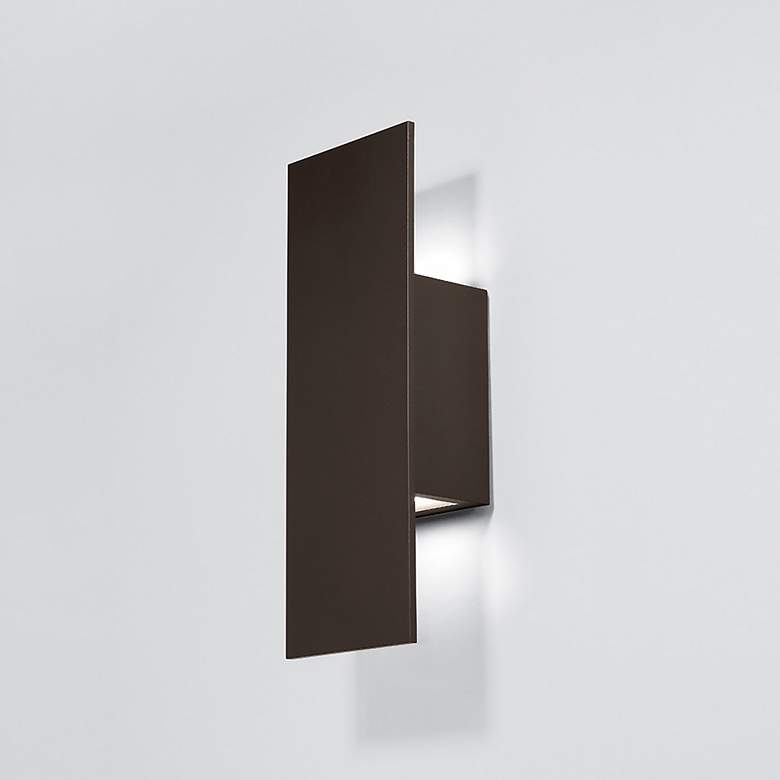Image 1 dweLED Icon 14" High Bronze LED Outdoor Wall Light