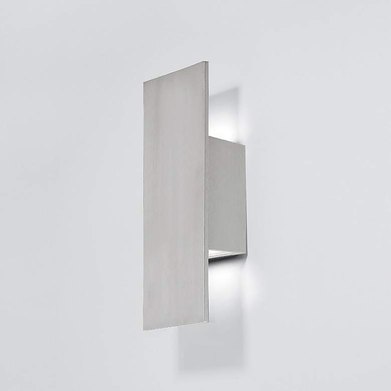 Image 1 dweLED Icon 14" High Brushed Aluminum LED Outdoor Wall Light