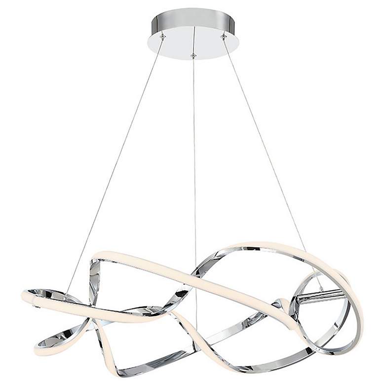 Image 2 dweLED Interlace 28" Wide Chrome LED Pendant Light