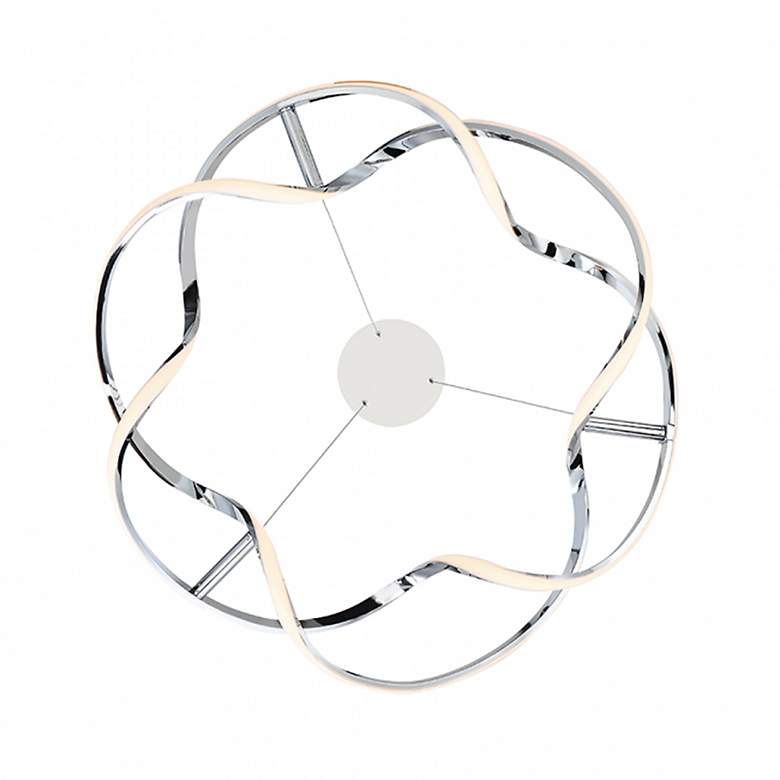 Image 4 dweLED Interlace 28" Wide Chrome LED Pendant Light more views
