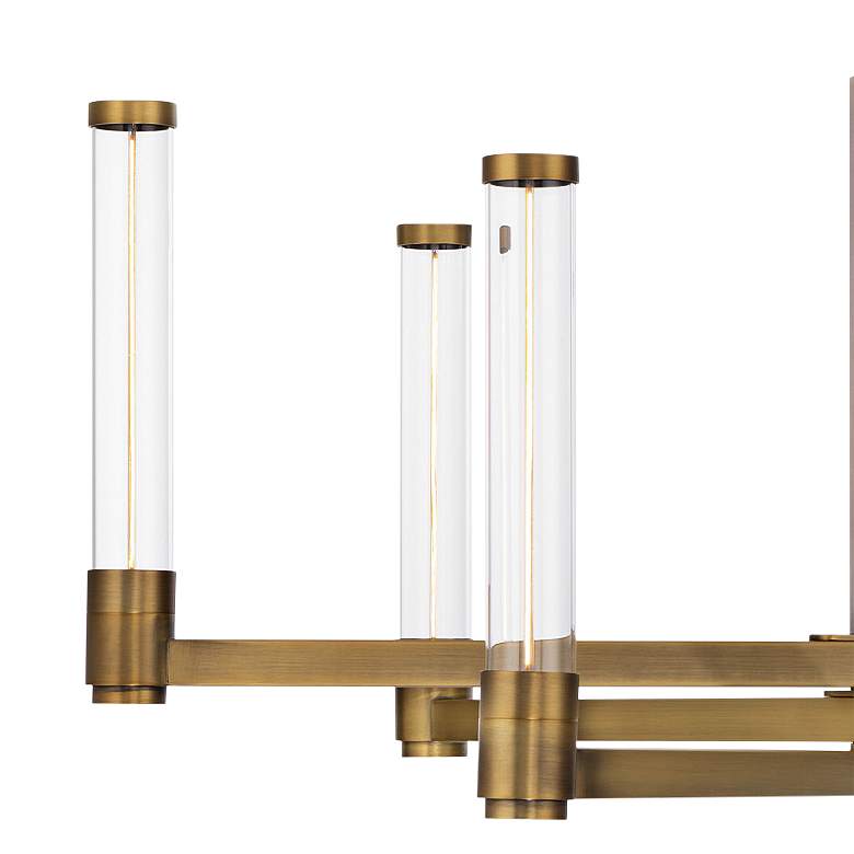 Image 2 dweLED Jedi 27"W Aged Brass LED Chandelier w/ Clear Glass more views