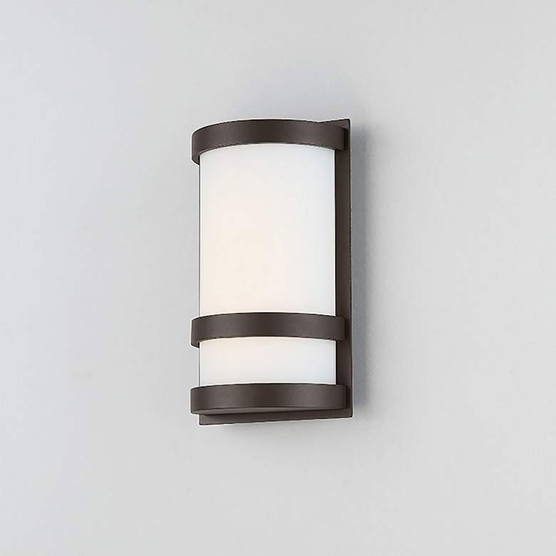 Image 1 dweLED Latitude 10" High Bronze LED Outdoor Wall Light