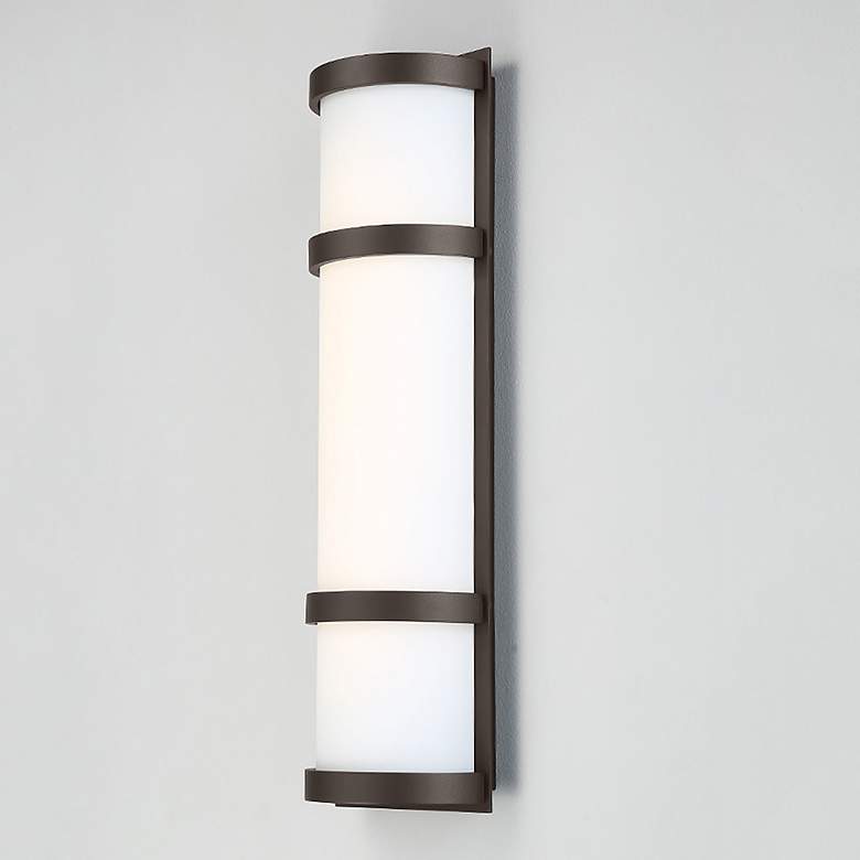 Image 1 dweLED Latitude 20" High Bronze LED Outdoor Wall Light