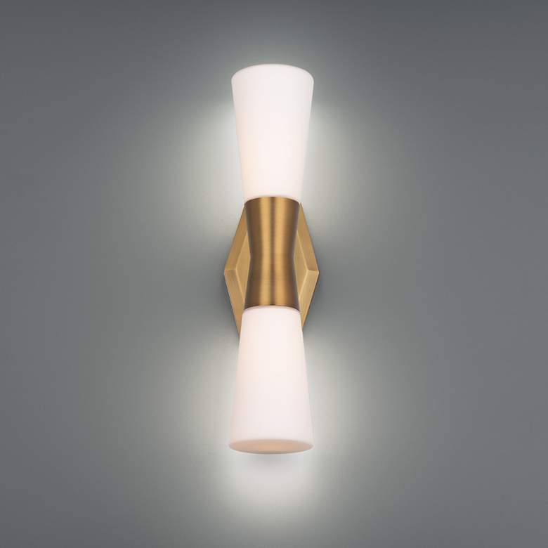 Image 1 dweLED Locke 18" High Aged Brass LED Wall Sconce