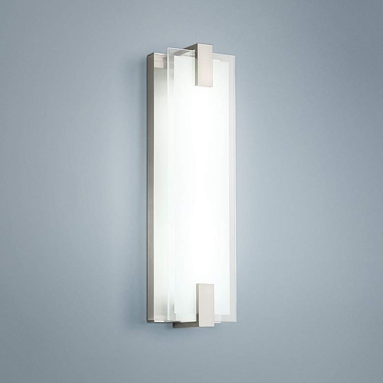 Image 1 dweLED Meridien 20 inch High Brushed Nickel LED Wall Sconce