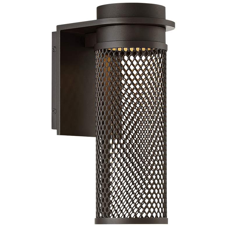 Image 1 dweLED Mesh 12" High Bronze LED Outdoor Wall Light