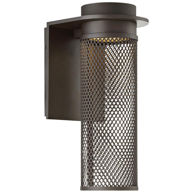Image 1 dweLED Mesh 15" High Bronze LED Outdoor Wall Light