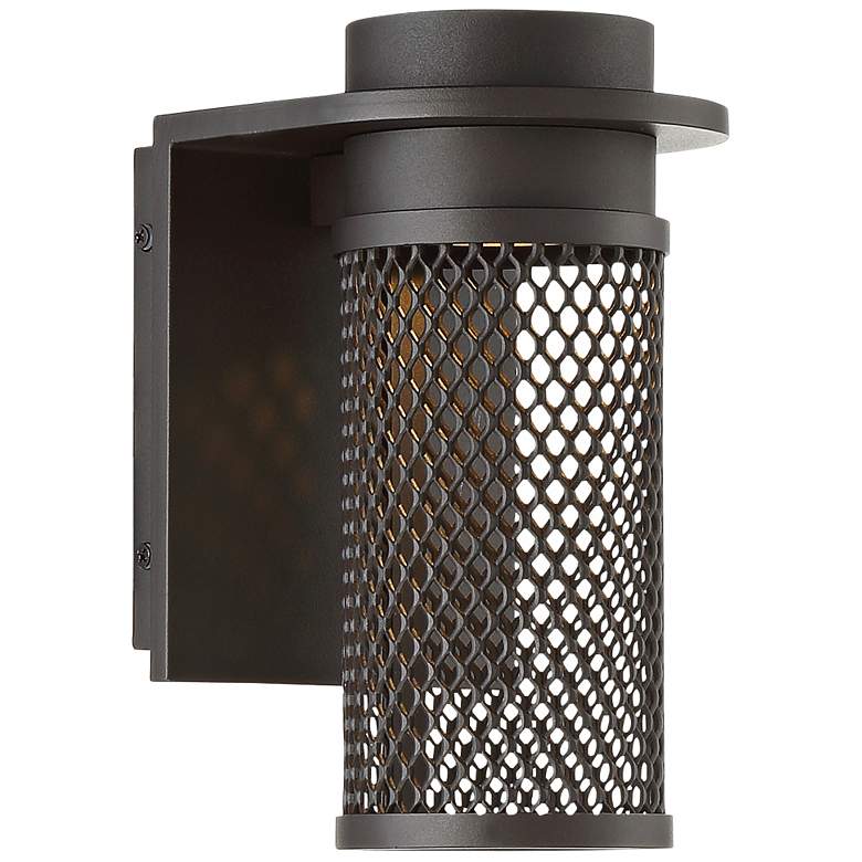 Image 1 dweLED Mesh 9" High Bronze LED Outdoor Wall Light