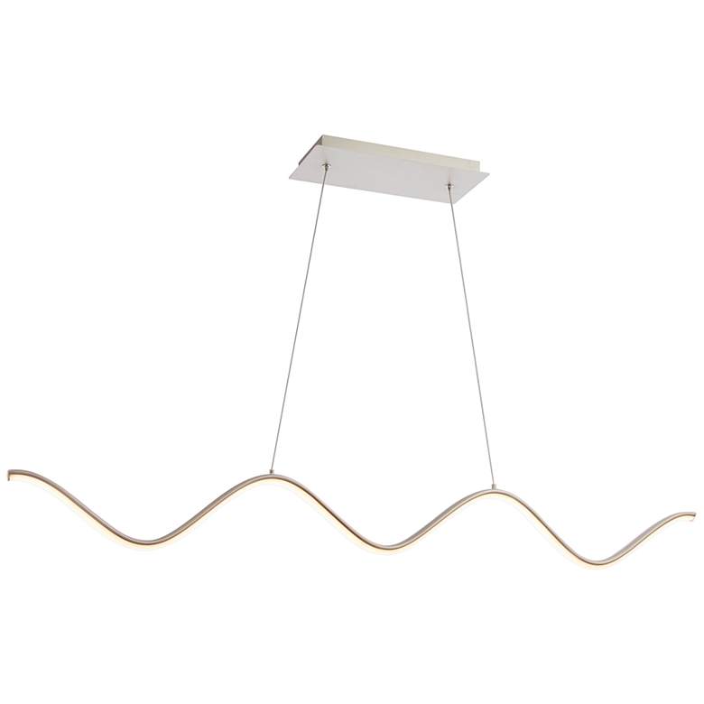 Image 3 dweLED Morae 44" Wide Nickel Modern Wave Linear Pendant