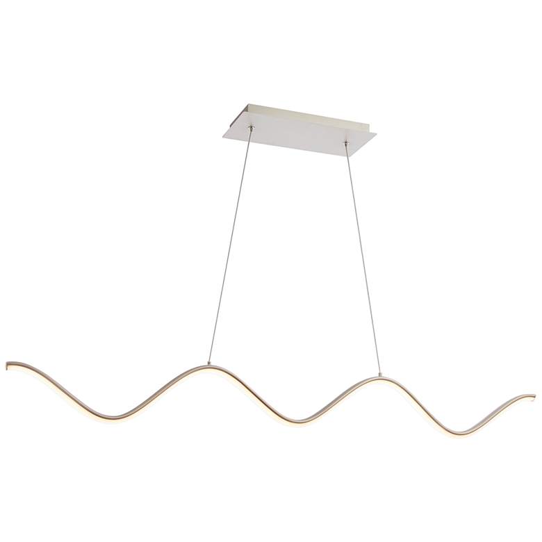 Image 3 dweLED Morae 44 inch Wide Nickel Modern Wave Linear Pendant