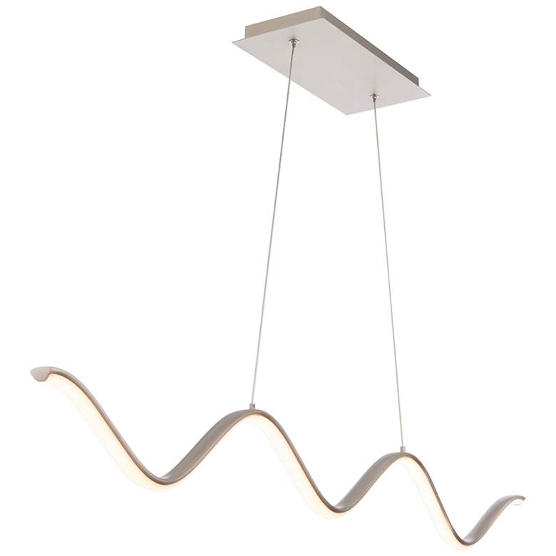 Image 4 dweLED Morae 44" Wide Nickel Modern Wave Linear Pendant more views
