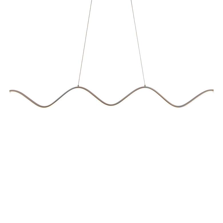 Image 5 dweLED Morae 44" Wide Nickel Modern Wave Linear Pendant more views