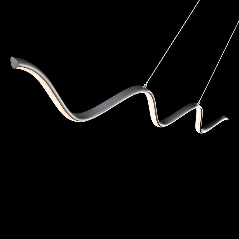 Image 6 dweLED Morae 44" Wide Nickel Modern Wave Linear Pendant more views