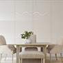 dweLED Morae 44" Wide Nickel Modern Wave Linear Pendant in scene