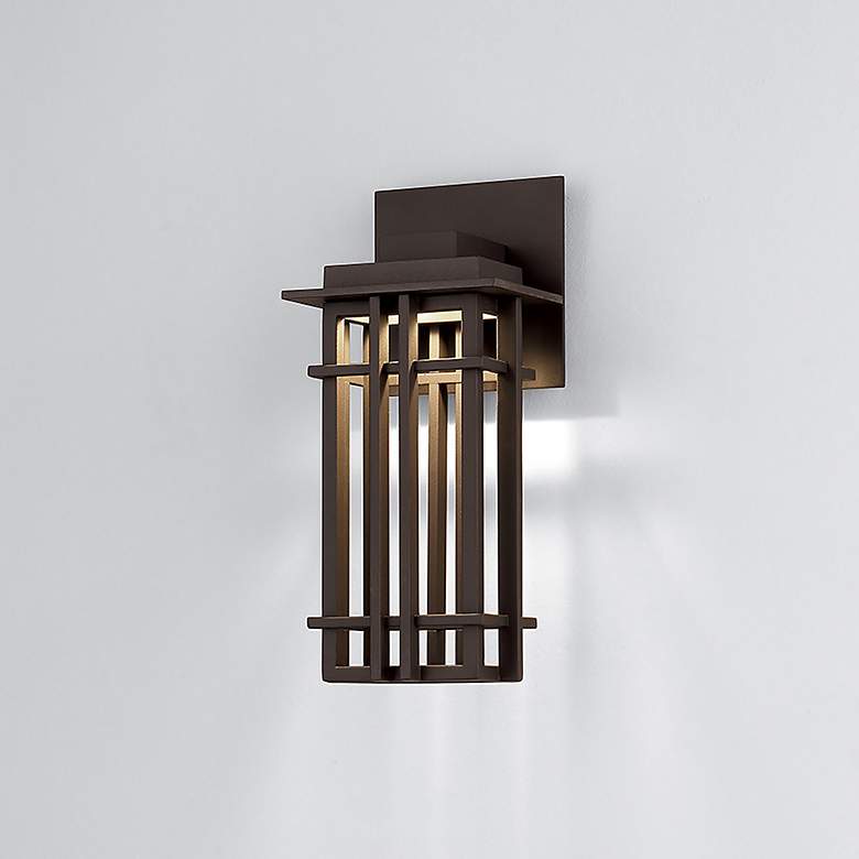 Image 1 dweLED Nest 12" High Bronze LED Outdoor Wall Light